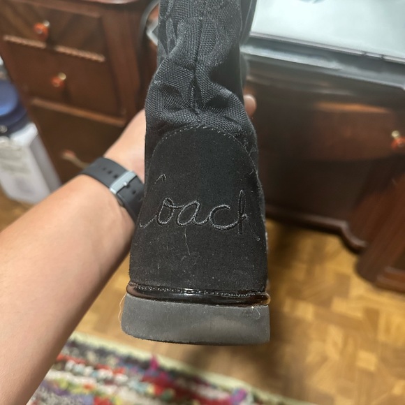 Coach Nikole Sherling Boot with patent trim - Picture 3 of 5